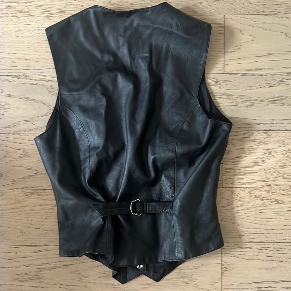 Vintage Wilson Black Leather Vest - Picture 2 of 3